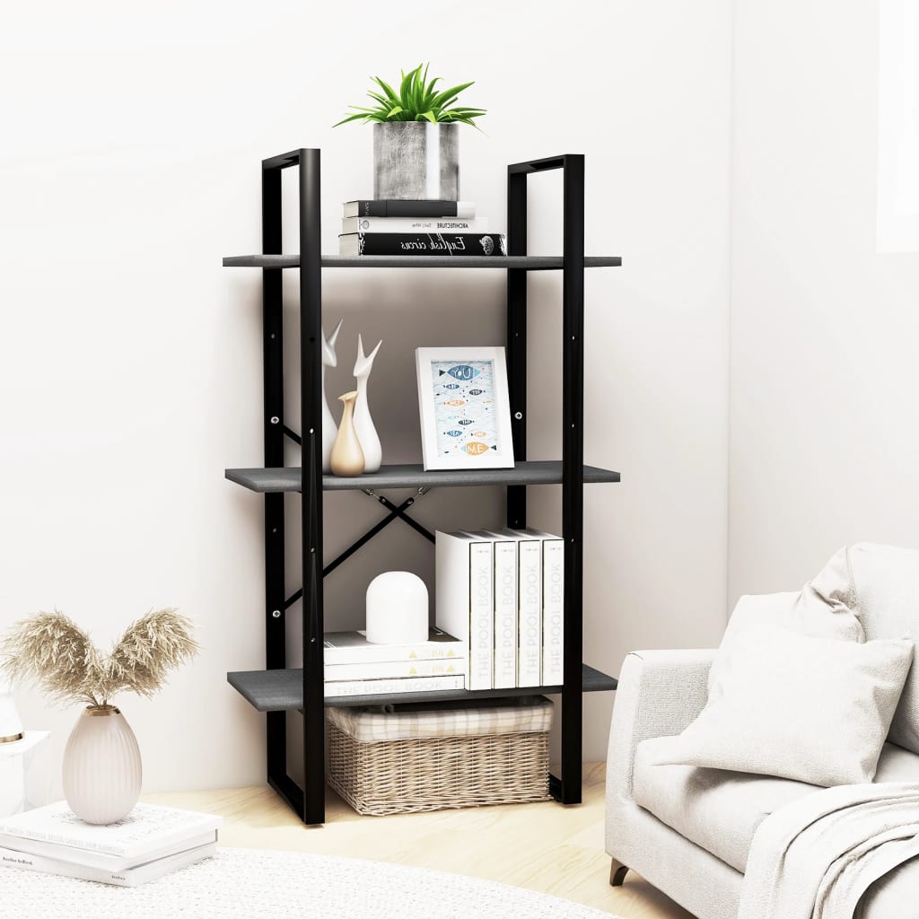 vidaXL Storage Shelf Grey 60x30x105 cm Solid Pine Wood