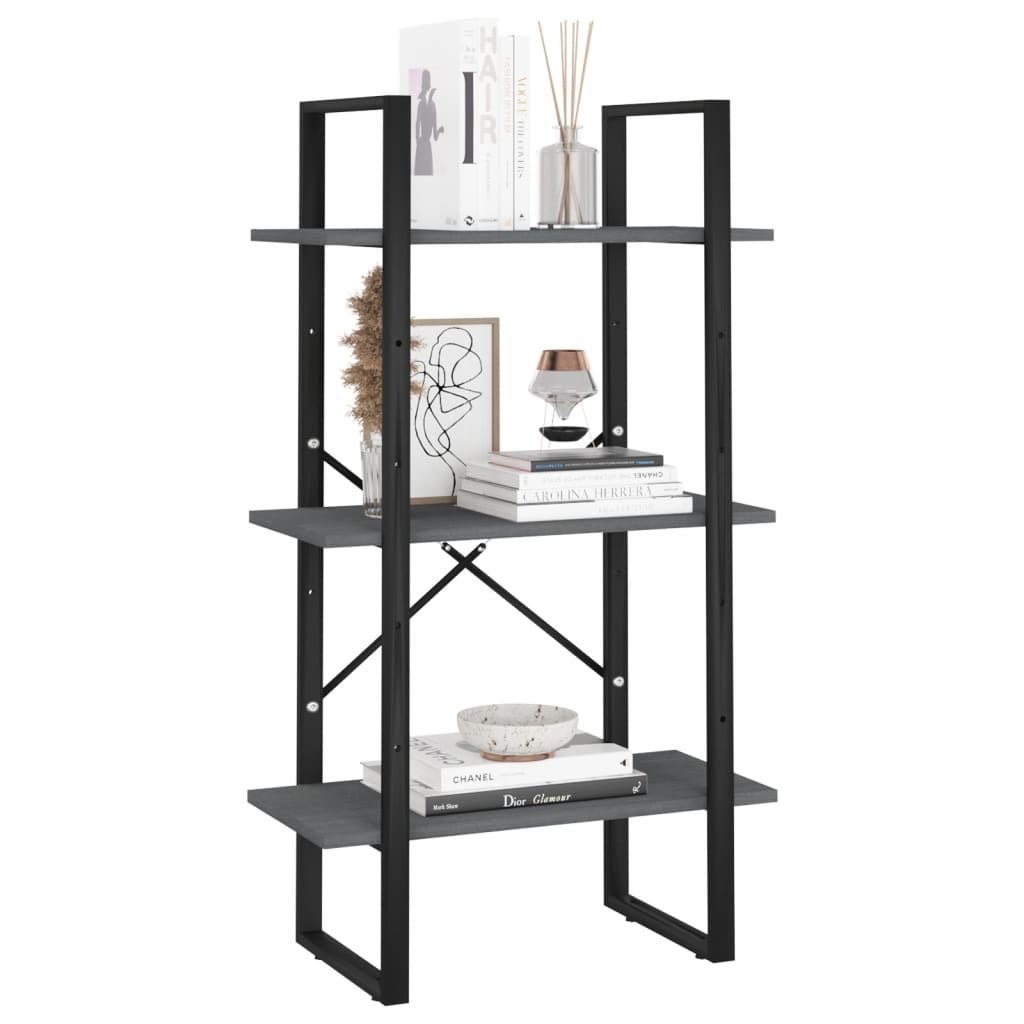 vidaXL Storage Shelf Grey 60x30x105 cm Solid Pine Wood