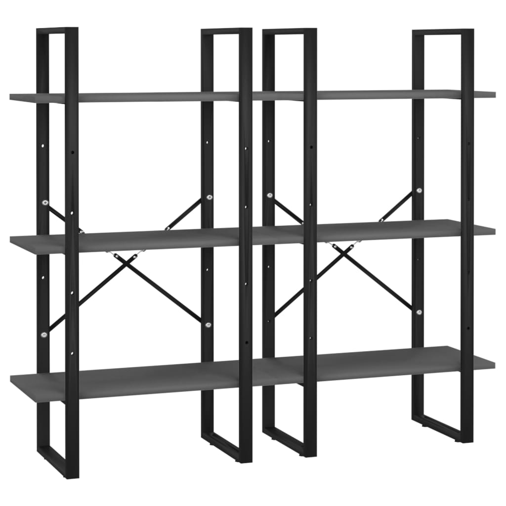vidaXL Storage Shelf Grey 60x30x210 cm Engineered Wood