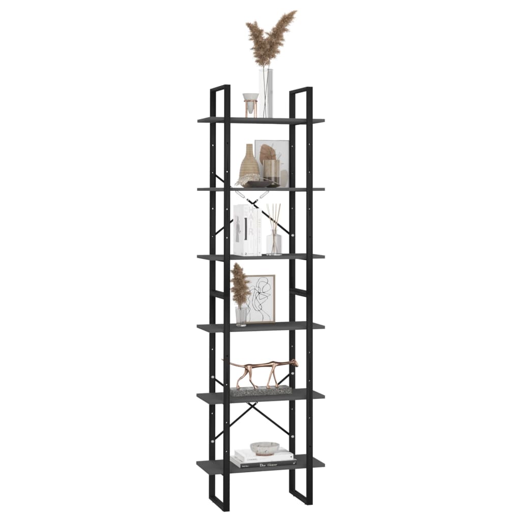 vidaXL Storage Shelf Grey 60x30x210 cm Engineered Wood