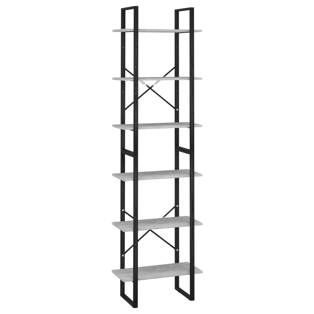 vidaXL Storage Shelf Concrete Grey 60x30x210cm Engineered Wood