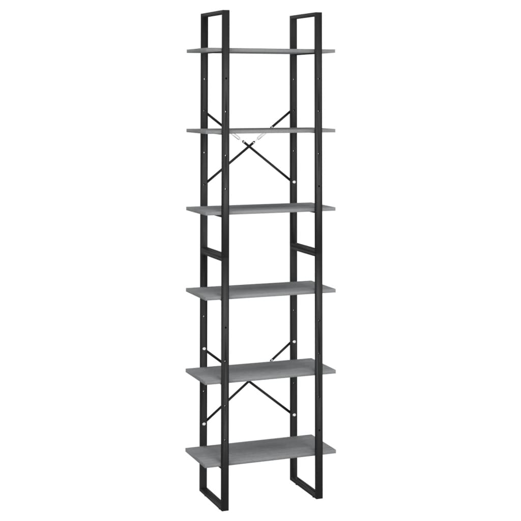 vidaXL Storage Shelf Grey 60x30x210 cm Solid Wood Pine