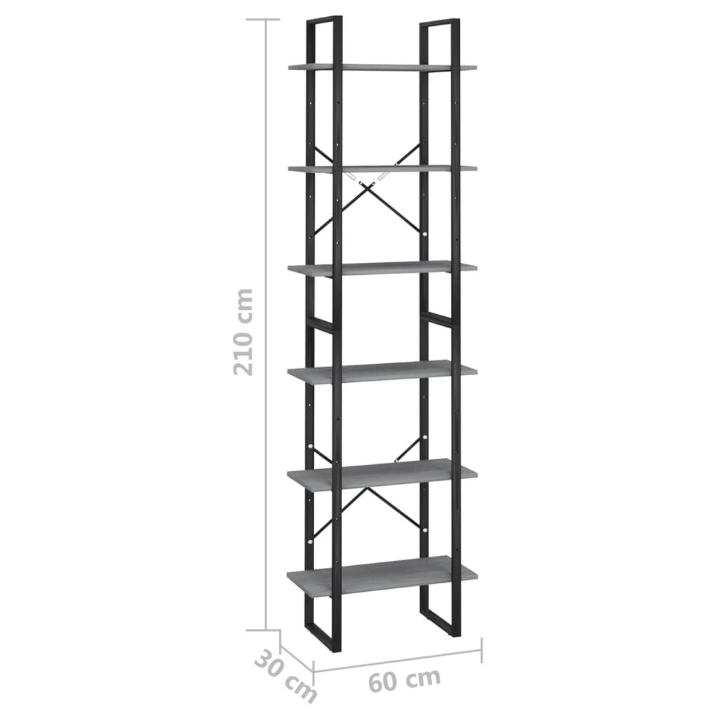 vidaXL Storage Shelf Grey 60x30x210 cm Solid Wood Pine