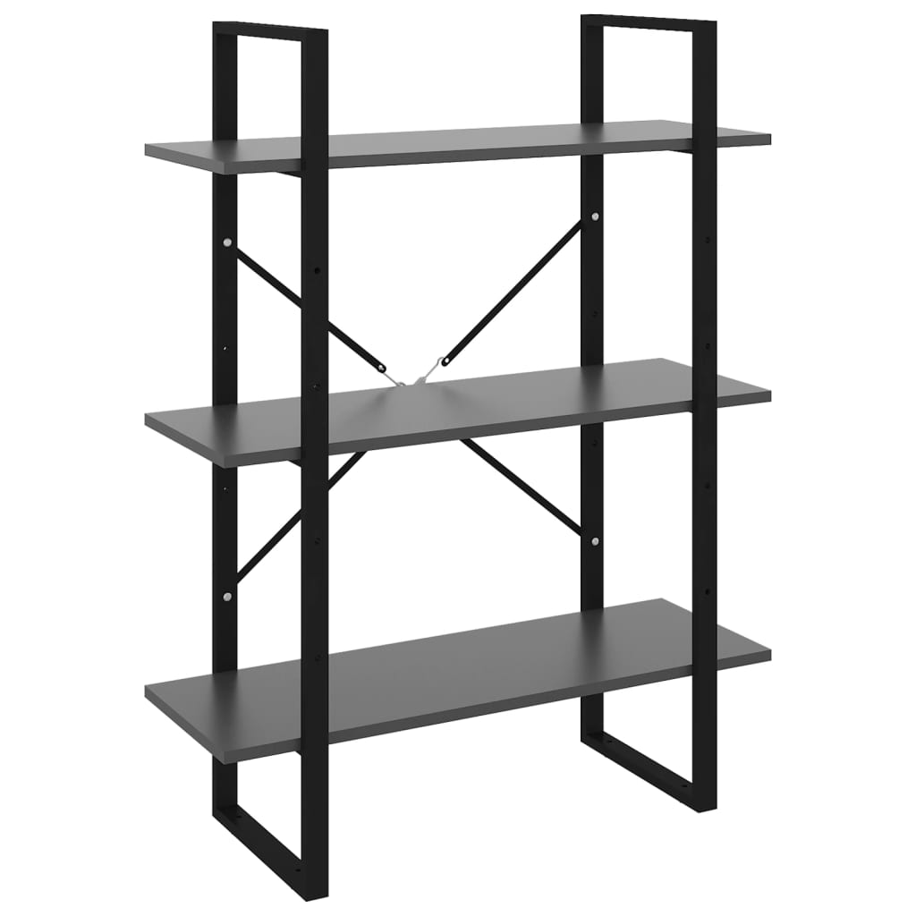 vidaXL Book Cabinet | Grey | Engineered wood and metal | Medium | Book Cabinet
