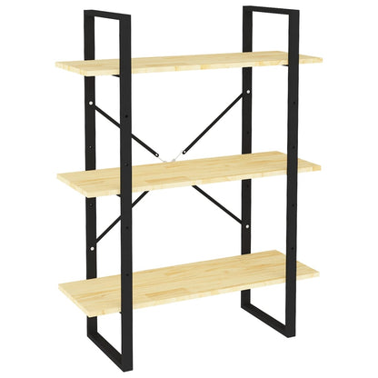vidaXL 3-Tier Book Cabinet 80x30x105 cm Solid Pine Wood - Brown