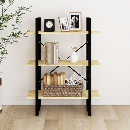 vidaXL 3-Tier Book Cabinet 80x30x105 cm Solid Pine Wood - Brown