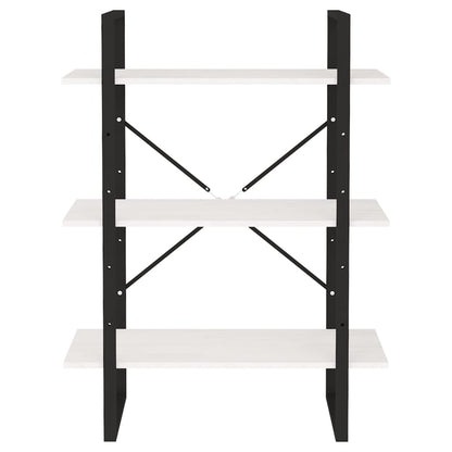 vidaXL 3-Tier Book Cabinet White 80x30x105 cm Solid Pine Wood
