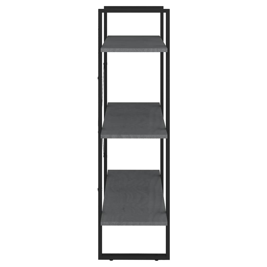 vidaXL 3-Tier Book Cabinet Grey 80x30x105 cm Solid Pine Wood