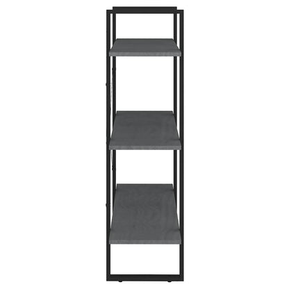 vidaXL 3-Tier Book Cabinet Grey 80x30x105 cm Solid Pine Wood