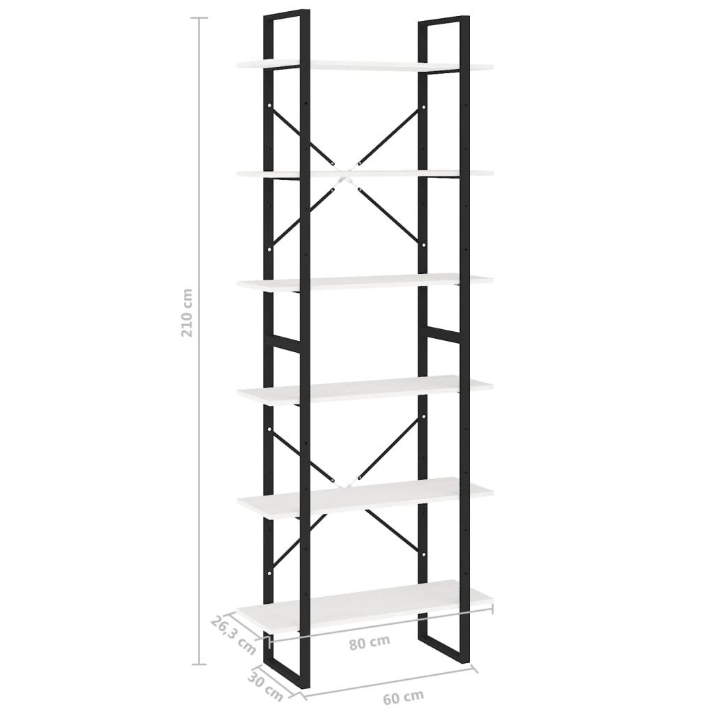vidaXL High Cabinet White 80x30x210 cm Solid Pine Wood