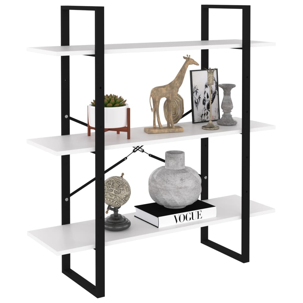 vidaXL Book Cabinet White 100x30x105 cm Engineered Wood