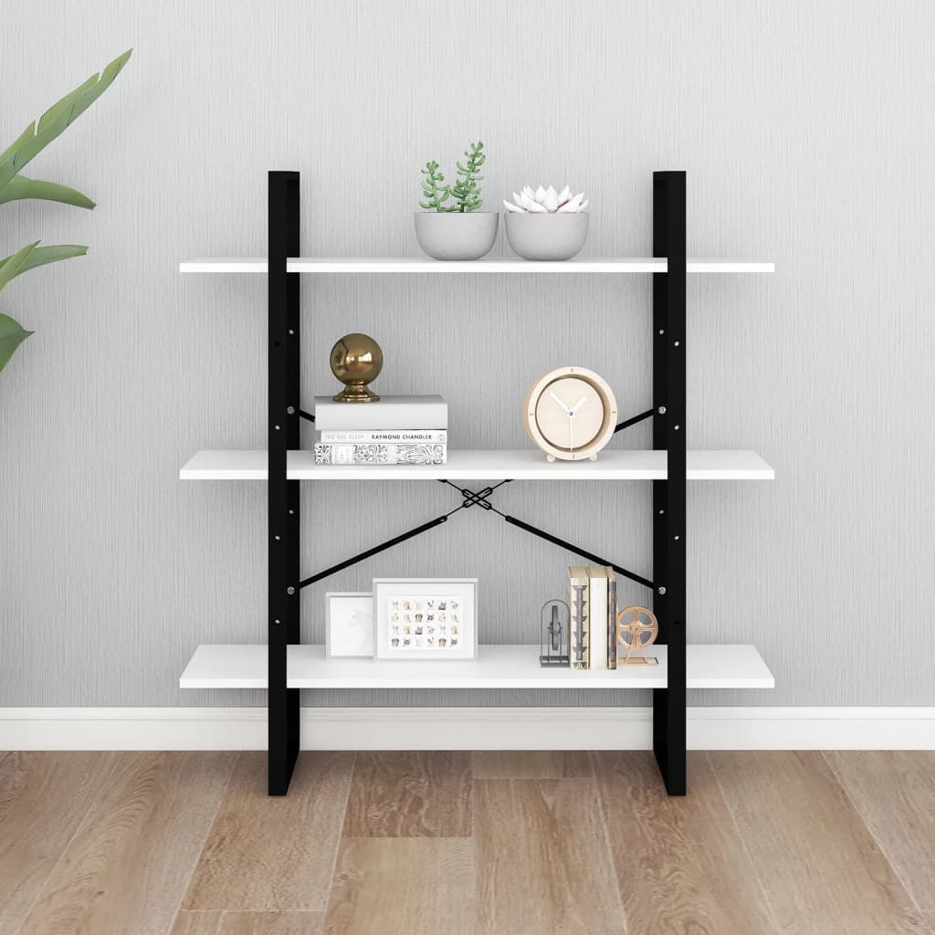 vidaXL Book Cabinet White 100x30x105 cm Engineered Wood