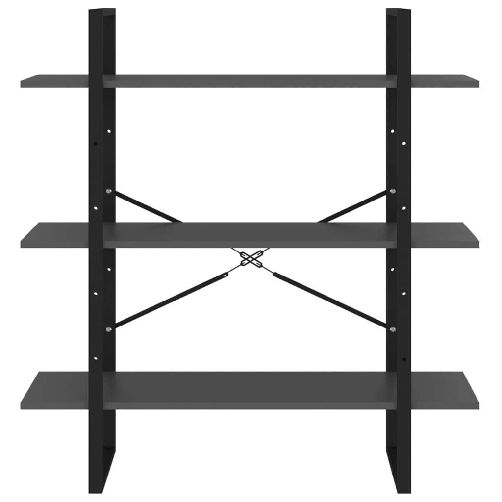 vidaXL Book Cabinet Grey 100x30x105 cm Engineered Wood