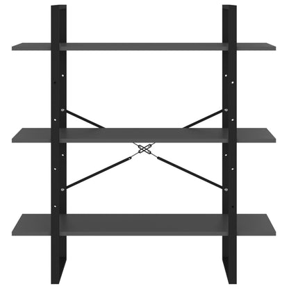 vidaXL Book Cabinet Grey 100x30x105 cm Engineered Wood