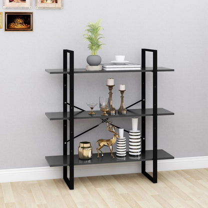 vidaXL Book Cabinet Grey 100x30x105 cm Engineered Wood