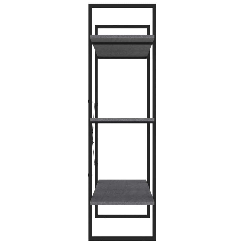 vidaXL 3-Tier Book Cabinet Grey 100x30x105 cm Solid Pine Wood