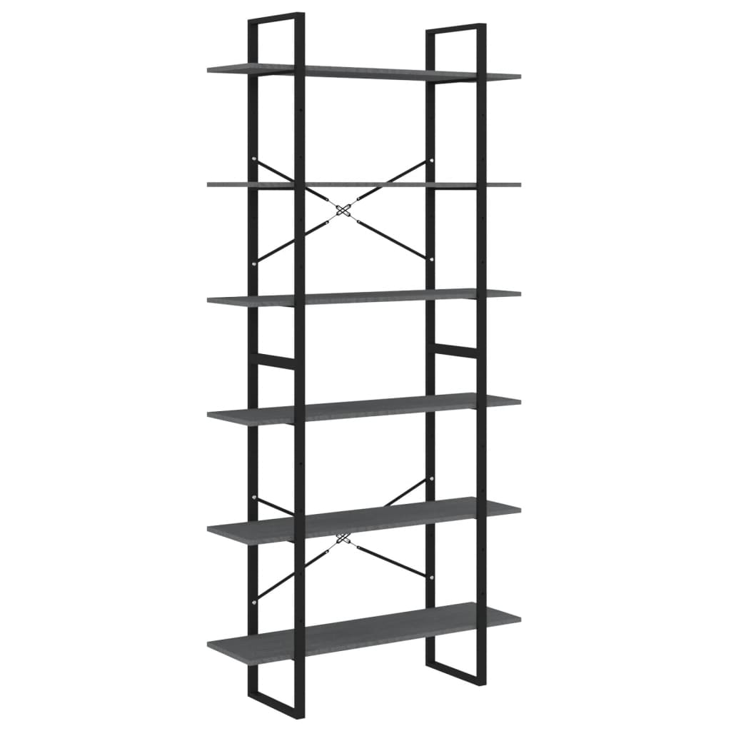 vidaXL High Cabinet Grey 100x30x210 cm Solid Pine Wood