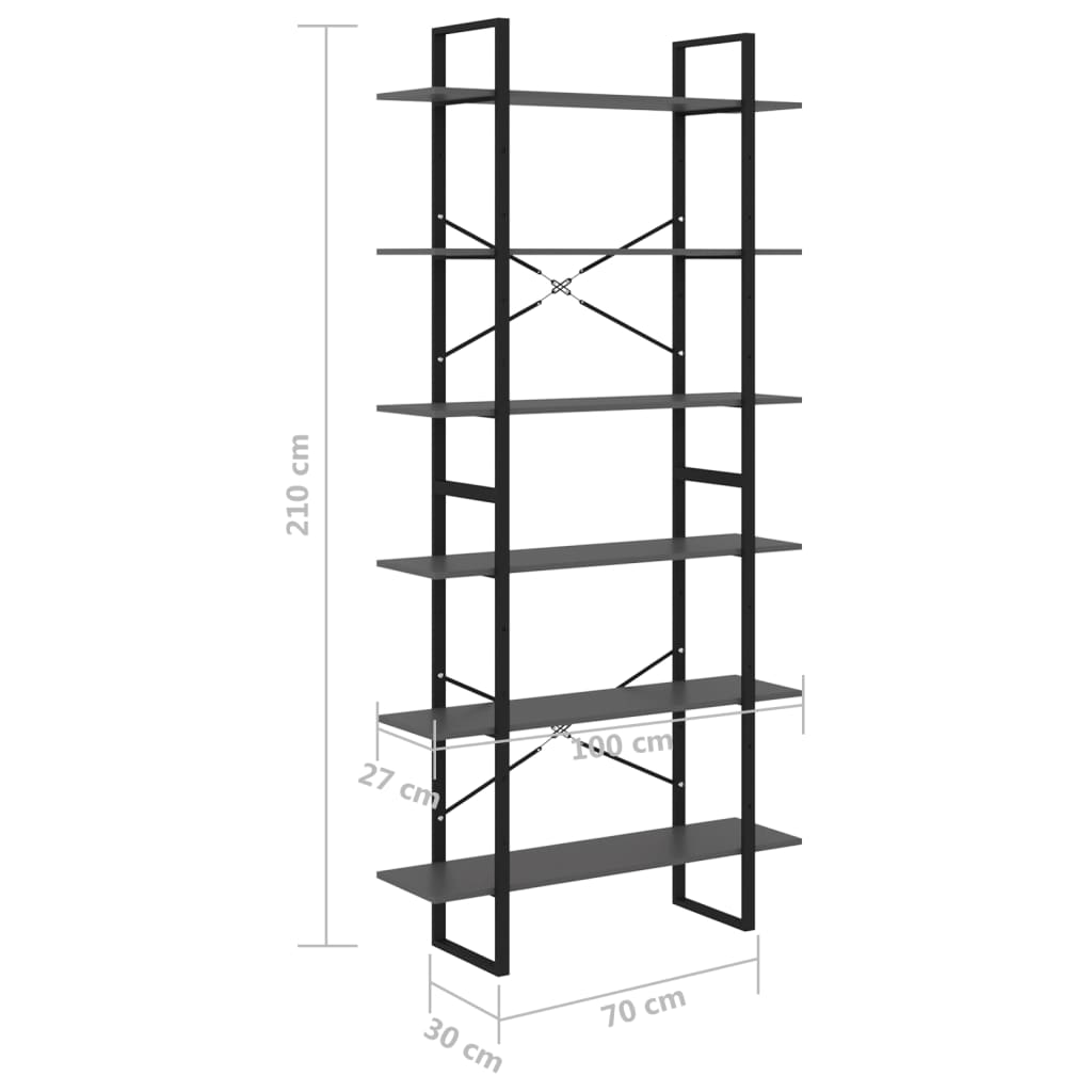 vidaXL High Cabinet Grey 100x30x210 cm Solid Pine Wood