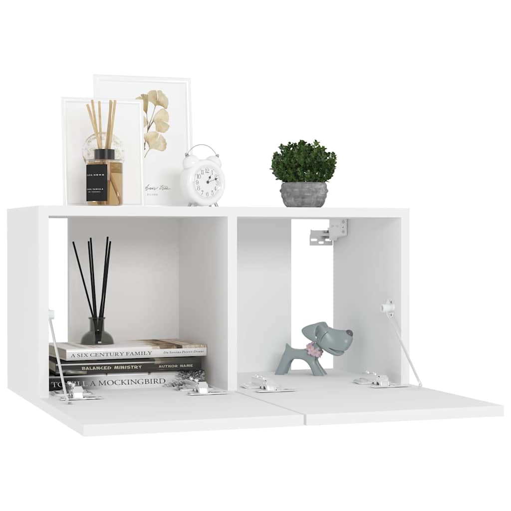 vidaXL 8 Piece TV Cabinet Set White Engineered Wood - 60 x 30 x 30 cm