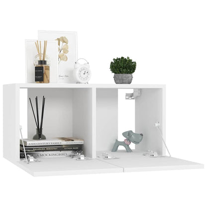 vidaXL 8 Piece TV Cabinet Set White Engineered Wood - 60 x 30 x 30 cm