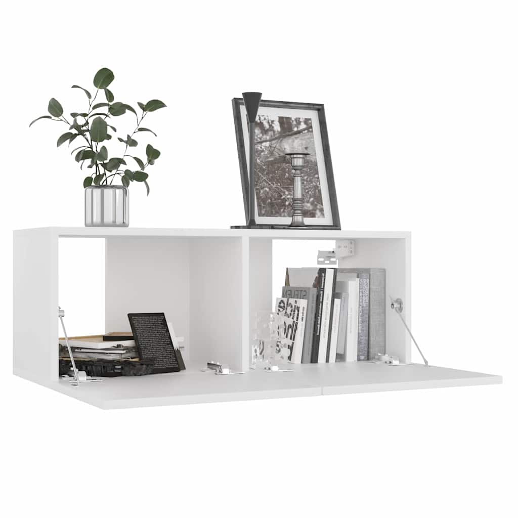 vidaXL 8 Piece TV Cabinet Set White Engineered Wood - 80 x 30 x 30 cm