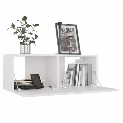 vidaXL 8 Piece TV Cabinet Set White Engineered Wood - 80 x 30 x 30 cm