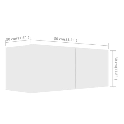 vidaXL 8 Piece TV Cabinet Set White Engineered Wood - 80 x 30 x 30 cm