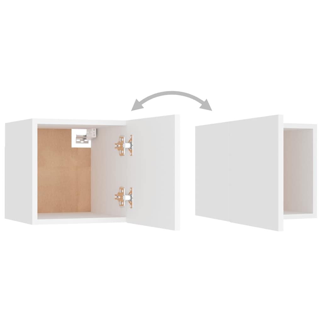 vidaXL 8 Piece TV Cabinet Set White Engineered Wood - 80 x 30 x 30 cm