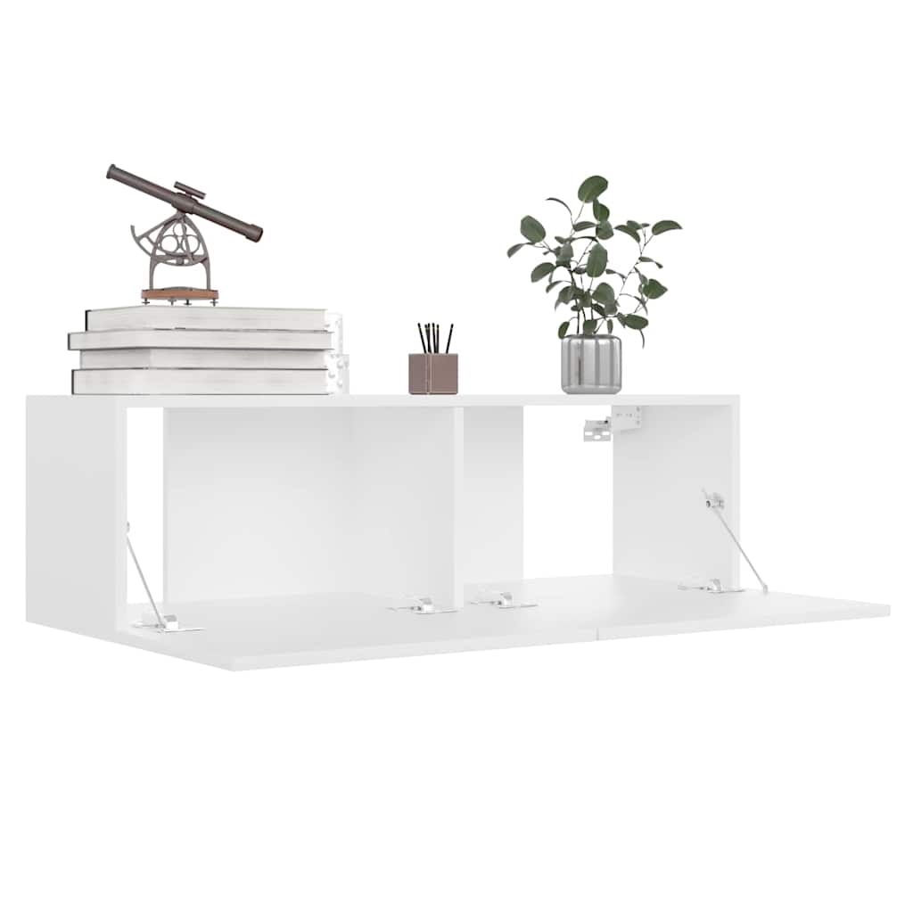 vidaXL 8 Piece TV Cabinet Set White Engineered Wood - 100 x 30 x 30 cm