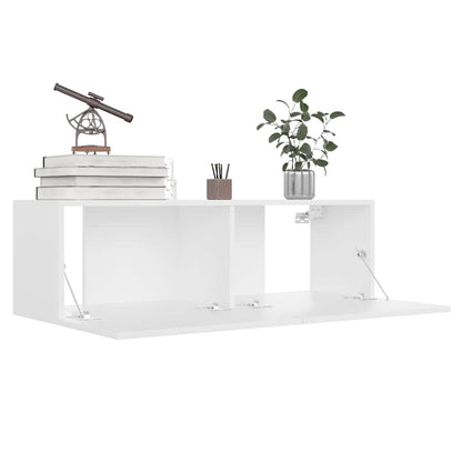 vidaXL 8 Piece TV Cabinet Set White Engineered Wood - 100 x 30 x 30 cm