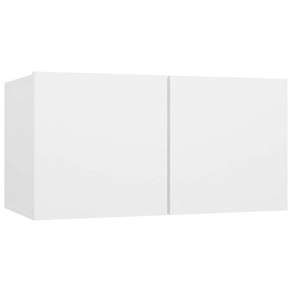 vidaXL 2 Piece TV Cabinet Set White Engineered Wood - 80 x 30 x 30 cm