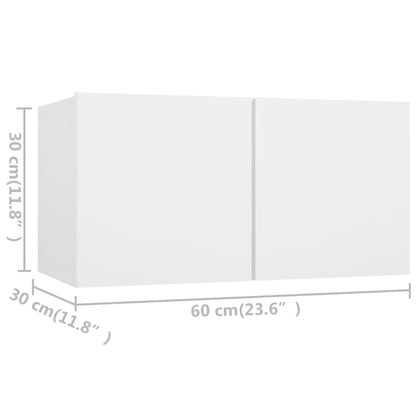 vidaXL 2 Piece TV Cabinet Set White Engineered Wood - 80 x 30 x 30 cm