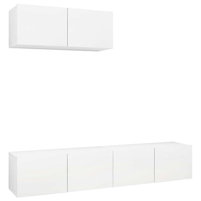 vidaXL 3 Piece TV Cabinet Set White Engineered Wood - 80 x 30 x 30 cm