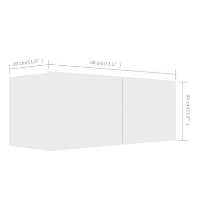 vidaXL 3 Piece TV Cabinet Set White Engineered Wood - 80 x 30 x 30 cm