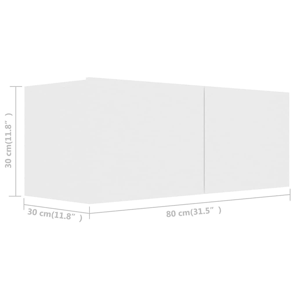 vidaXL 2 Piece TV Cabinet Set White Engineered Wood - 100 x 30 x 30 cm