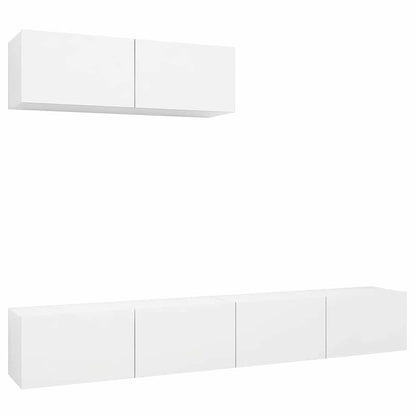 vidaXL 3 Piece TV Cabinet Set White Engineered Wood - 100 x 30 x 30 cm