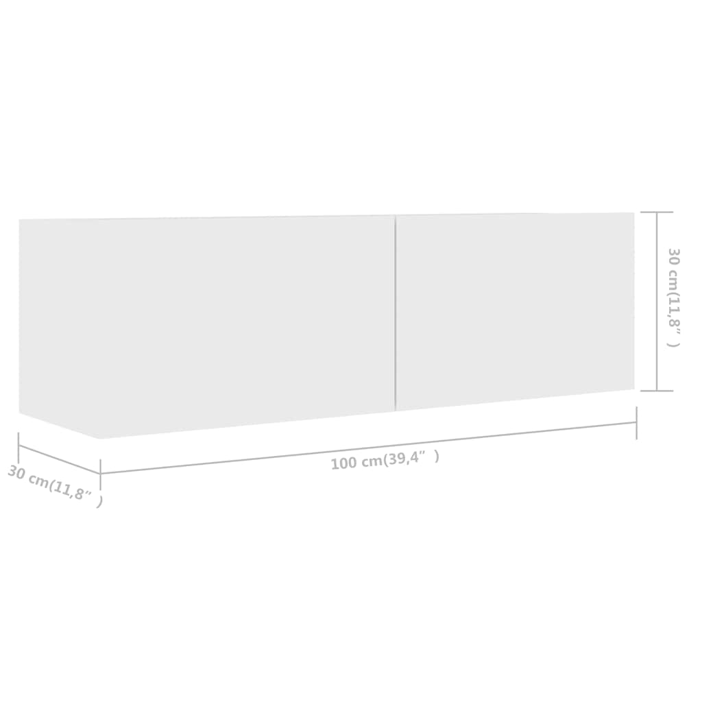 vidaXL 3 Piece TV Cabinet Set White Engineered Wood - 100 x 30 x 30 cm