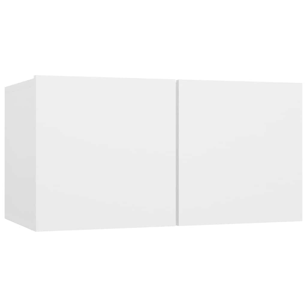 vidaXL 4 Piece TV Cabinet Set White Engineered Wood - 80 x 30 x 30 cm
