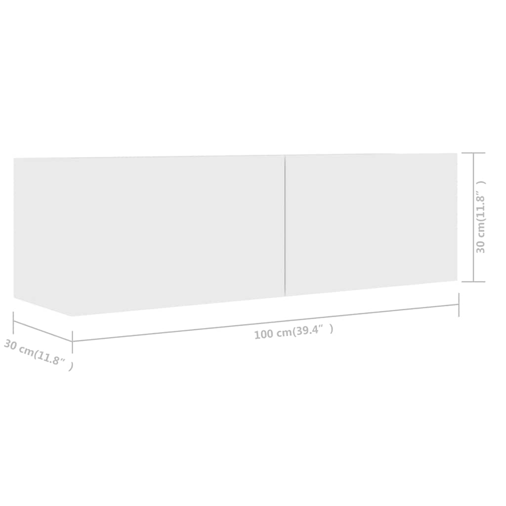 vidaXL 5 Piece TV Cabinet Set White Engineered Wood - 100 x 30 x 30 cm
