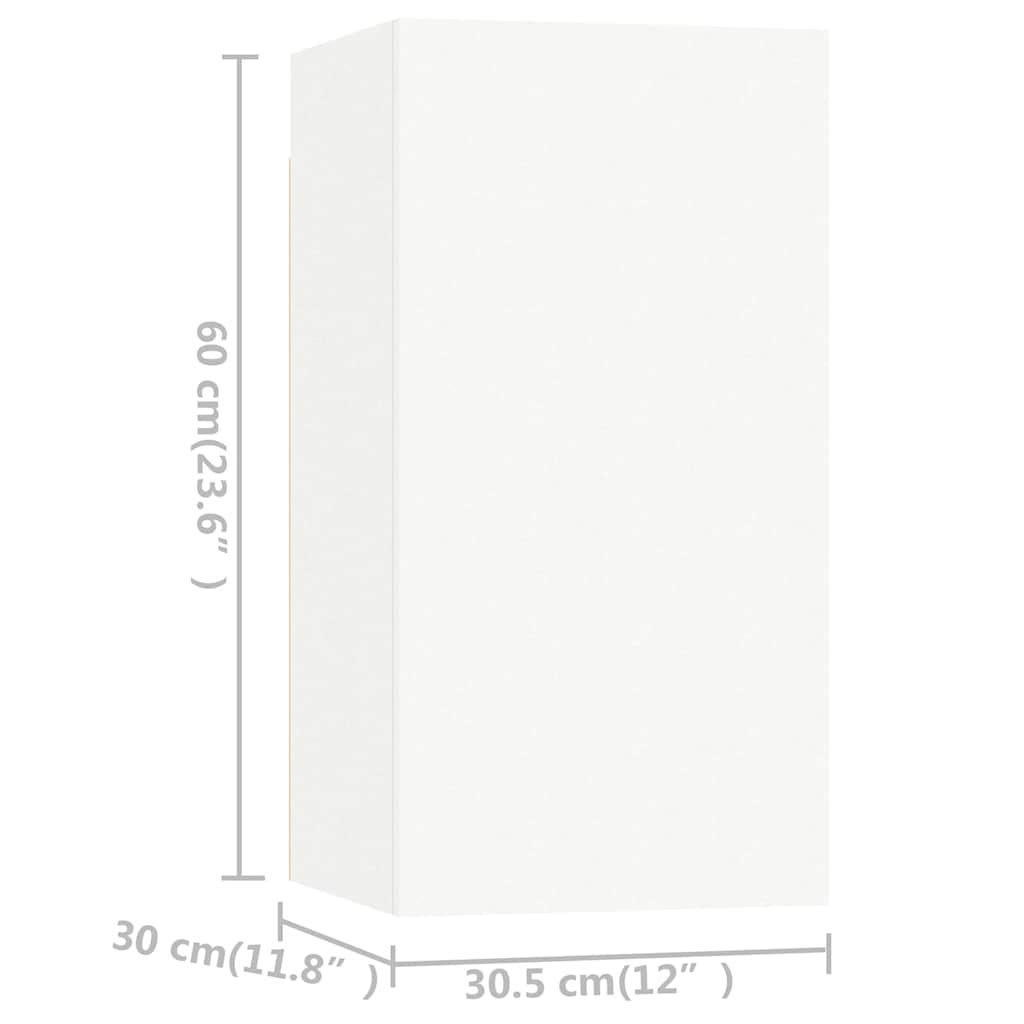 vidaXL 4 Piece TV Cabinet Set White Engineered Wood - 60 x 30 x 90 cm