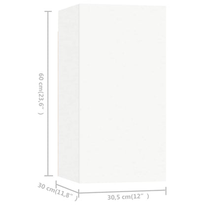 vidaXL 4 Piece TV Cabinet Set White Engineered Wood - 80 x 30.5 x 30 cm