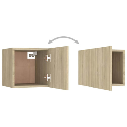 vidaXL 8 Piece TV Cabinet Set Sonoma Oak Engineered Wood - Brown - 60 x 30 x 30 cm