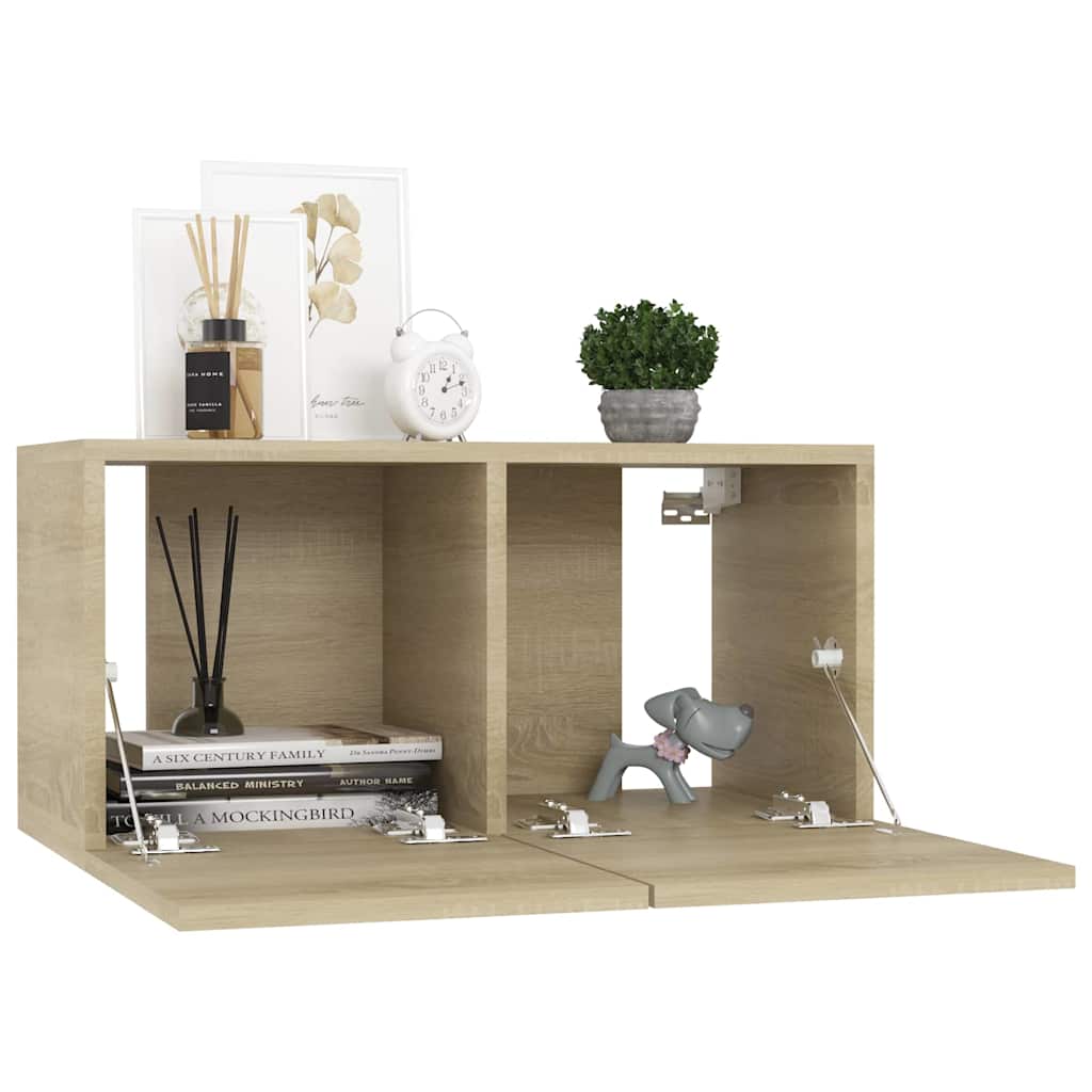 vidaXL 10 Piece TV Cabinet Set Sonoma Oak Engineered Wood - Brown - 60 x 30 x 30 cm