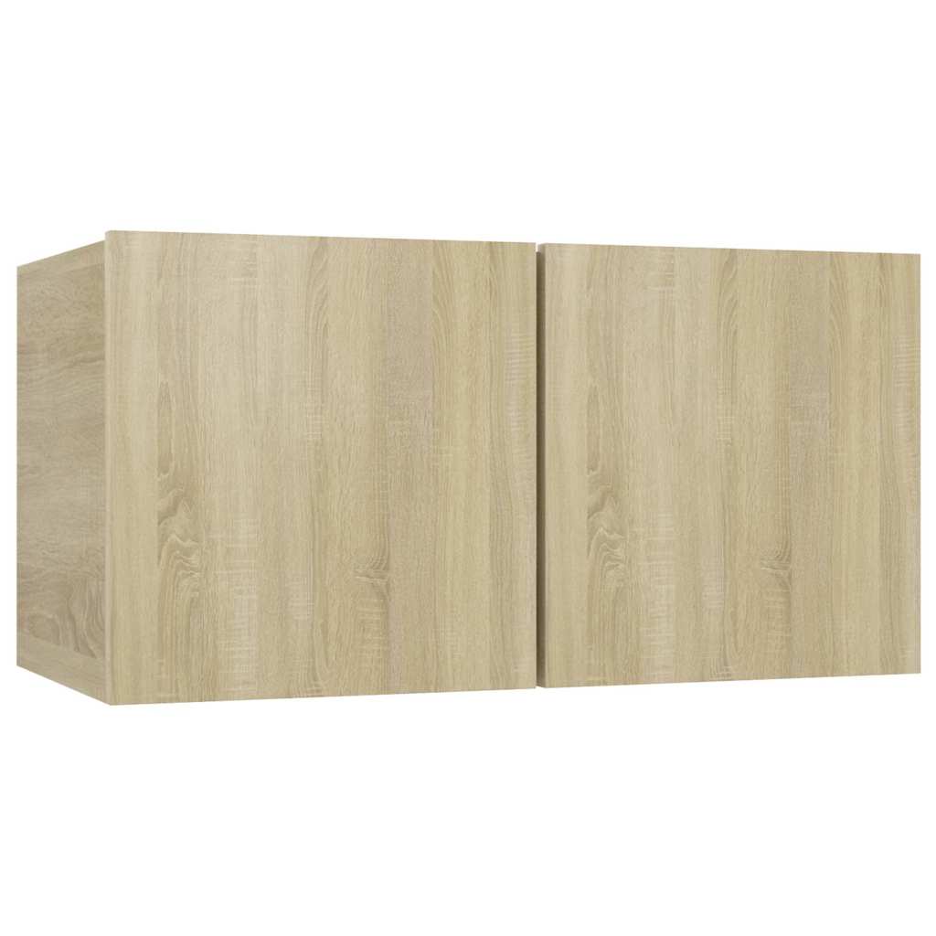 vidaXL 10 Piece TV Cabinet Set Sonoma Oak Engineered Wood - Brown - 60 x 30 x 30 cm