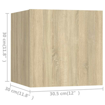 vidaXL 10 Piece TV Cabinet Set Sonoma Oak Engineered Wood - Brown - 60 x 30 x 30 cm