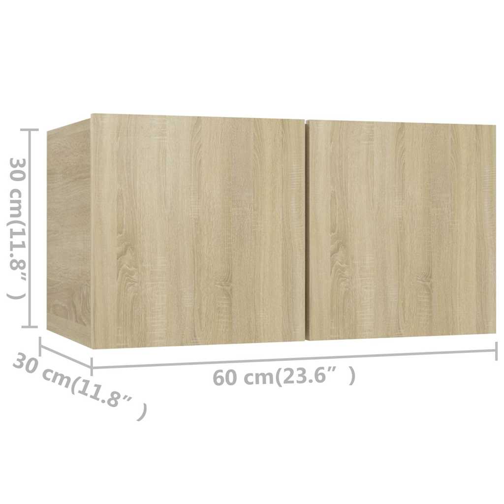 vidaXL 10 Piece TV Cabinet Set Sonoma Oak Engineered Wood - Brown - 60 x 30 x 30 cm