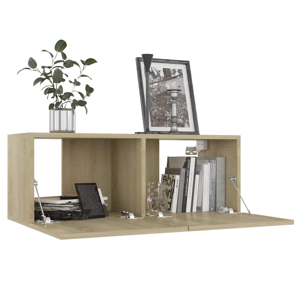 vidaXL 8 Piece TV Cabinet Set Sonoma Oak Engineered Wood - Brown - 80 x 30 x 30 cm