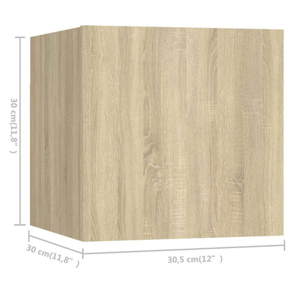 vidaXL 8 Piece TV Cabinet Set Sonoma Oak Engineered Wood - Brown - 80 x 30 x 30 cm