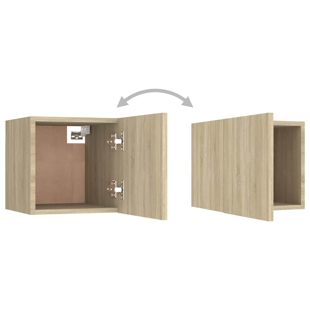 vidaXL 8 Piece TV Cabinet Set Sonoma Oak Engineered Wood - Brown - 80 x 30 x 30 cm