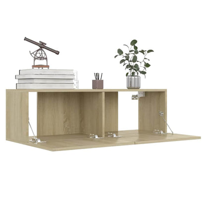 vidaXL 8 Piece TV Cabinet Set Sonoma Oak Engineered Wood - Brown - 100 x 30 x 30 cm
